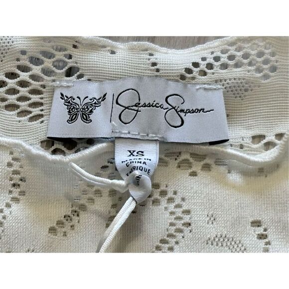 Jessica Simpson cream lace blouse with tank top size XS - Picture 10 of 12